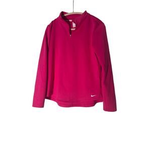 Nike Therma Fit half zip Long sleeved tip in Pink Sz L